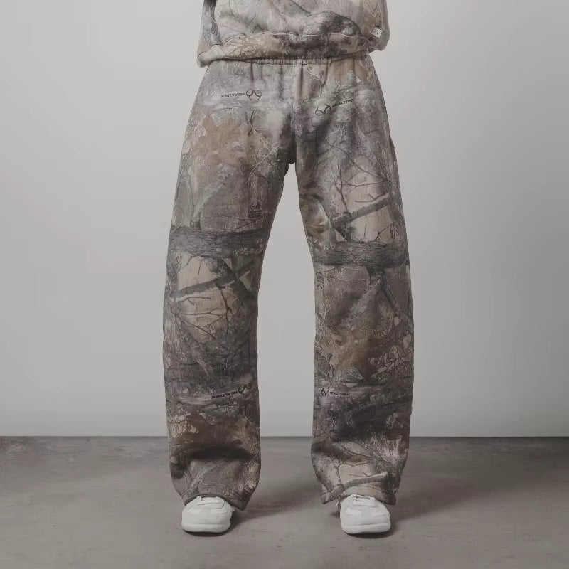 Y2K Retro Sweatpants Camouflage Pattern Print Streetwear Men Harajuku Street Hip Hop Unisex Oversized Casual Camo Baggy Trousers